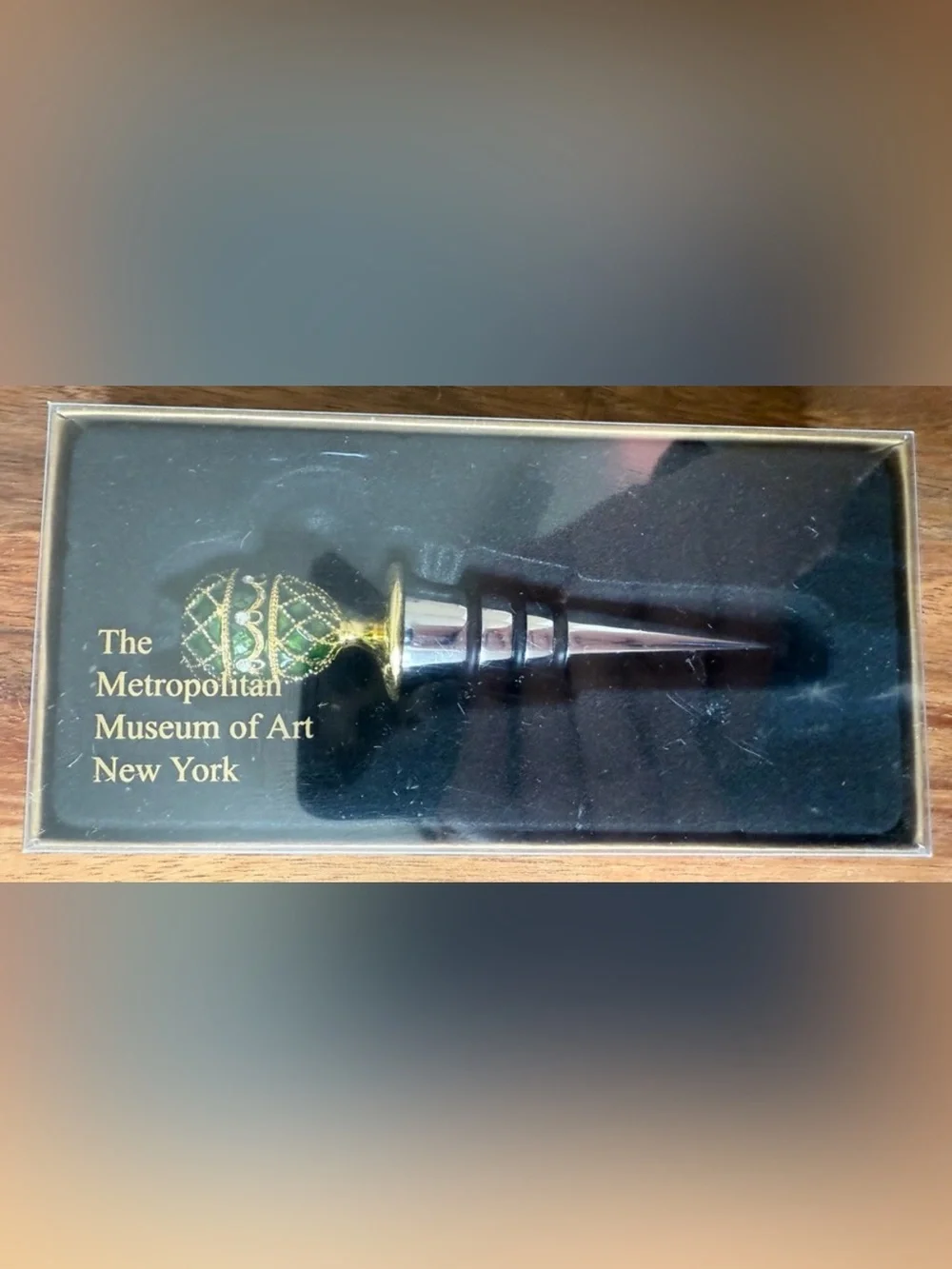 Metropolitan Museum of Art MMA Faberge Green Enamel Egg Wine Bottle Stopper New